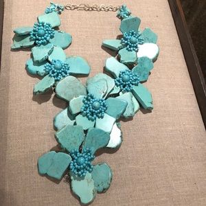Turquoise Floral Stone Necklace